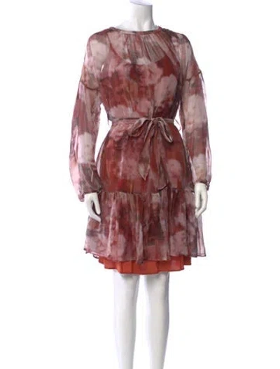 Pre-owned Max & Co Tie-dye Print Knee-length Dress In Orange