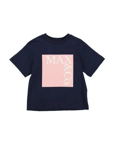 Max & Co Babies' . Toddler Girl T-shirt Navy Size 6 Cotton In Blue