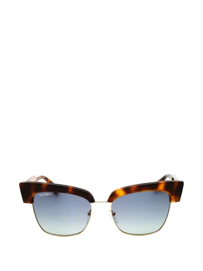 Max & Co Tortoiseshell-effect Cat-eye Sunglasses In Blue