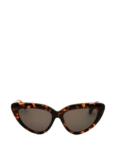 Max & Co Tortoiseshell-effect Cat-eye-frame Sunglasses In Brown