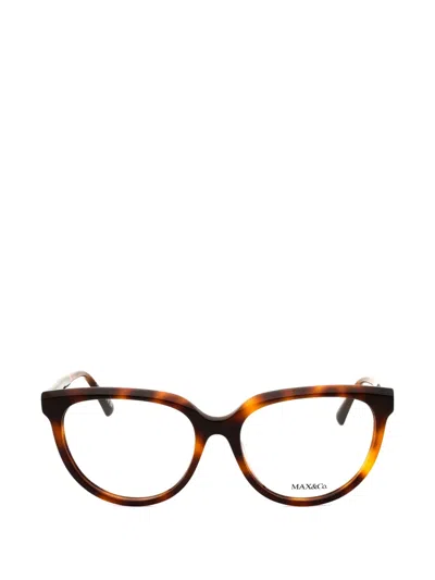 Max & Co Tortoiseshell-effect Oval-frame Glasses In Brown