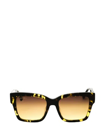 Max & Co Tortoiseshell-effect Rectangle-frame Sunglasses In Brown