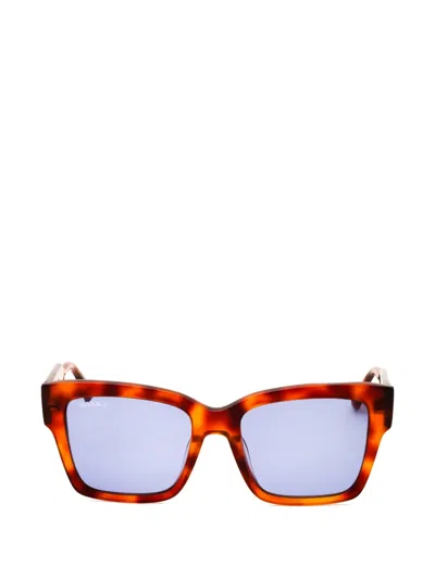 Max & Co Tortoiseshell-effect Rectangle-frame Sunglasses In Red