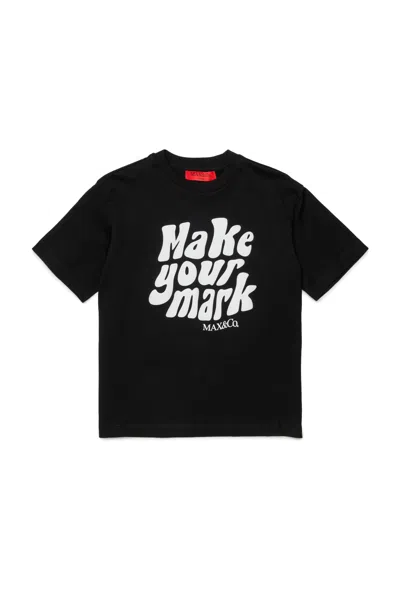 Max & Co Kids' T-shirt With Front Print And Logo In Black