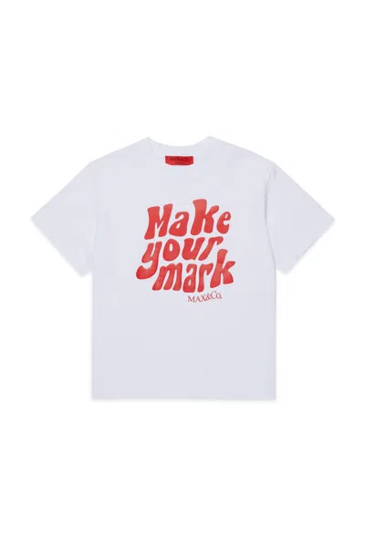 Max & Co Kids' T-shirt With Front Print And Logo In White