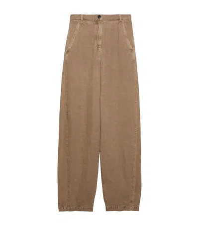 Max & Co . Twill Trousers In Brown
