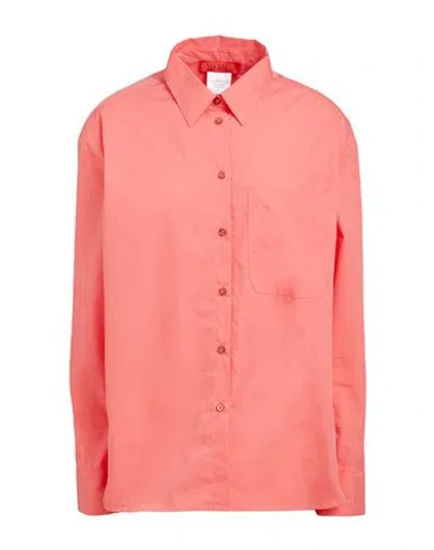 Max & Co . Velours Woman Shirt Coral Size 10 Cotton In Red