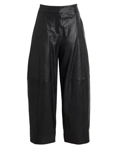 Max & Co . Verbano Woman Pants Black Size 6 Sheepskin
