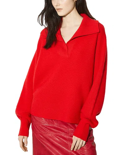 Max & Co . Vermut Wool Blend Polo Collar Sweater In Red