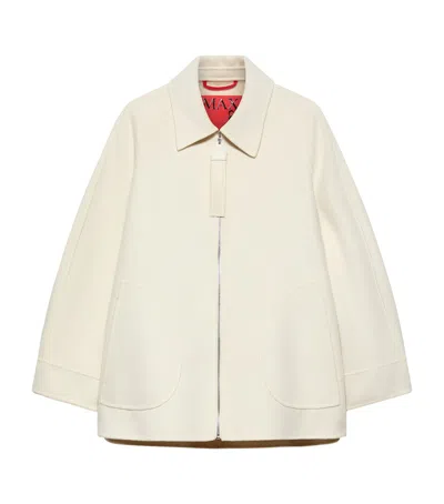 Max & Co . Virgin Wool A-line Coat In White