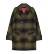 Max & Co . Virgin Wool Blurred Check Coat In Multi