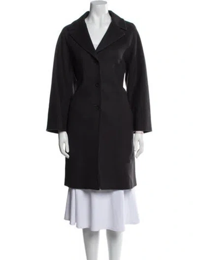 Pre-owned Max & Co Virgin Wool Faux Fur Coat In Black