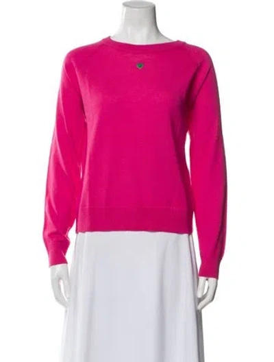 Pre-owned Max & Co Virgin Wool Graphic Print Top In Pink