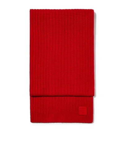 Max & Co . Virgin Wool Knitted Scarf In Red