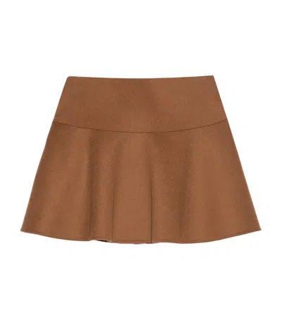 Max & Co . Virgin Wool Mini Skirt In Brown