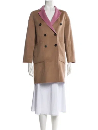 Pre-owned Max & Co Virgin Wool Peacoat In Neutral