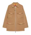 Max & Co . Virgin Wool Utility Jacket In Brown