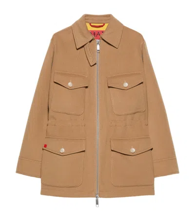 Max & Co . Virgin Wool Utility Jacket In Brown