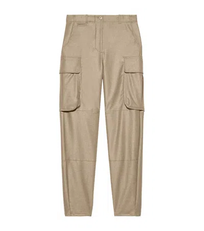 Max & Co . Virgin Wool-blend Cargo Trousers In Brown