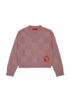 Max & Co V-neck Pullover With Logo In Pink