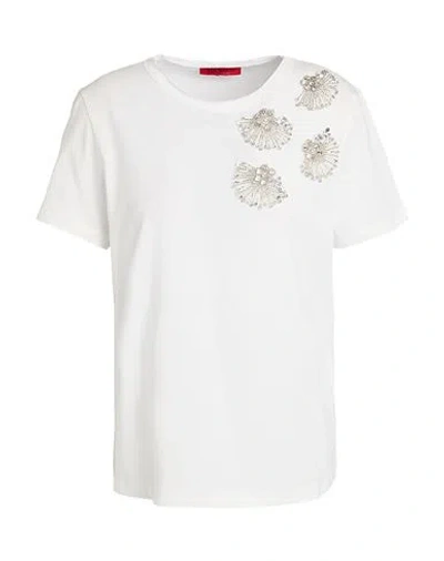 Max & Co Cotton Embellished T-shirt In White