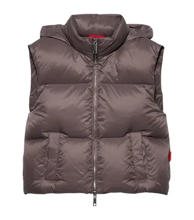 Max & Co . Water-repellent Down Gilet In Brown