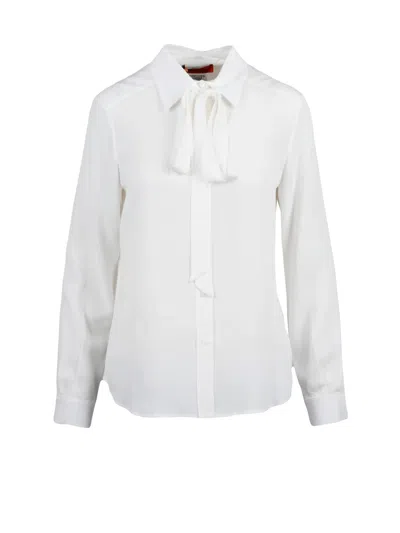 Max & Co White Acetate-silk Ateneo Shirt