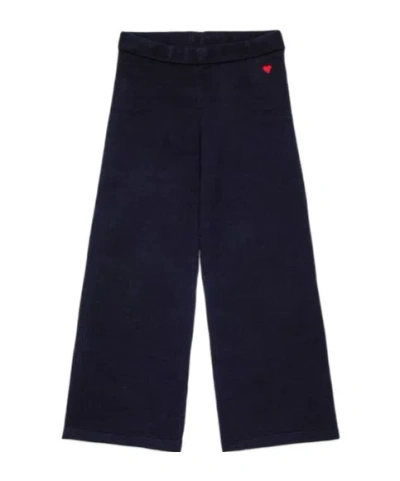 Max & Co Wide-leg Knitted Trousers In Black