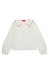 Max & Co Camicia A Collo Ampio Con Ruches In White