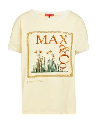 Max & Co. With Fatma Mostafa Dreamtee Woman T-shirt Light Yellow Size Xl Cotton In Neutral
