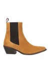 Max & Co . Woman Ankle Boots Camel Size 7 Leather In Beige