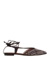 Max & Co . Woman Ballet Flats Chocolate Brown Size 8 Textile Fibers In Brown