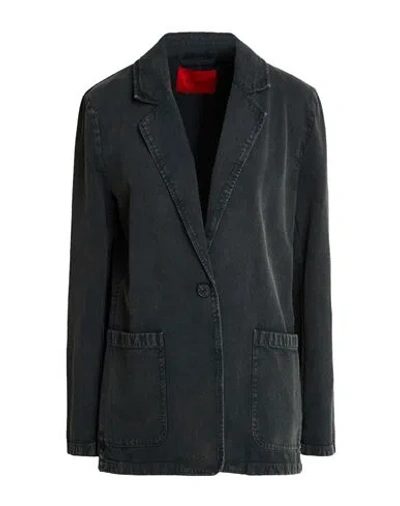 Max & Co . Woman Blazer Charcoal Size 6 Cotton, Viscose In Gray