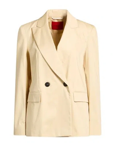 Max & Co . Woman Blazer Ivory Size 2 Cotton, Elastane In Multi