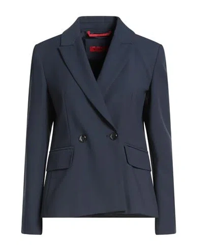 Max & Co . Woman Blazer Navy Size 8 Polyester, Viscose, Elastane