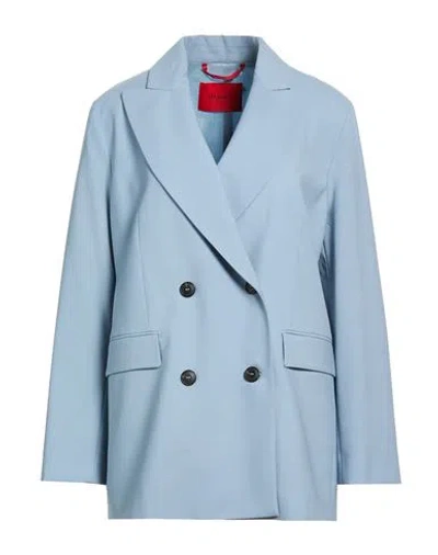 Max & Co . Woman Blazer Pastel Blue Size 2 Polyester, Virgin Wool, Elastane