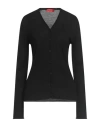 Max & Co . Woman Cardigan Black Size Xl Virgin Wool