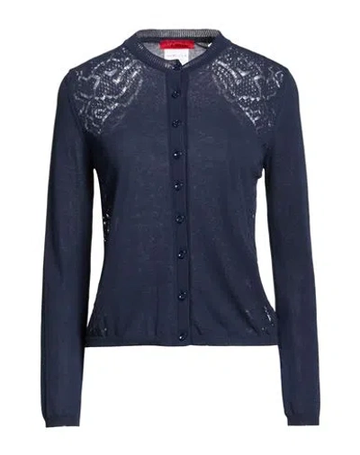 Max & Co . Woman Cardigan Navy Size S Cotton In Blue