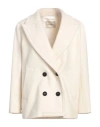 Max & Co . Woman Coat Ivory Size 12 Virgin Wool, Polyamide