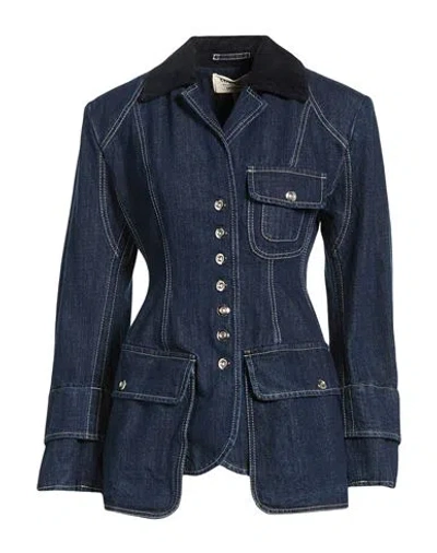 Max & Co . Woman Denim Outerwear Blue Size 4 Cotton