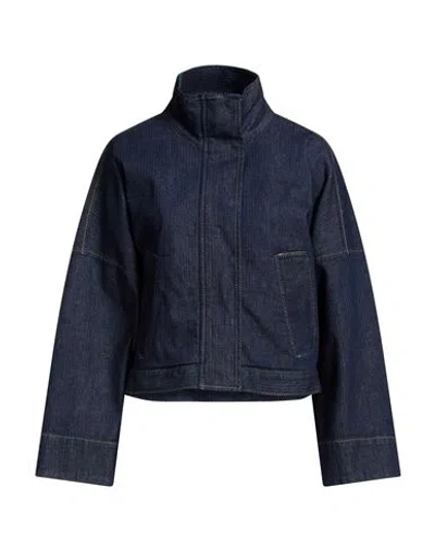 Max & Co . Woman Denim Outerwear Blue Size Xs Cotton, Elastane