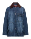 Max & Co . Denim Contrast Collar Jacket In Multi