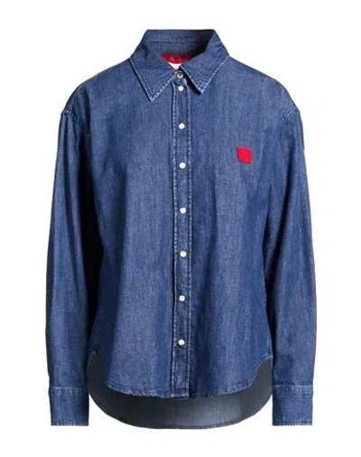 Max & Co . Woman Denim Shirt Blue Size 2 Cotton