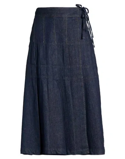 Max & Co . Woman Denim Skirt Blue Size 2 Cotton, Elastane