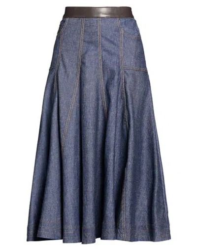 Max & Co . Woman Denim Skirt Blue Size 2 Cotton, Linen, Elastane