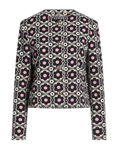 Max & Co . Woman Jacket Black Size 2 Polyester, Elastane In Multi