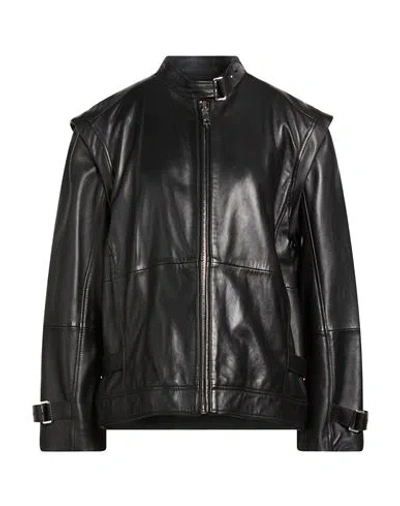 Max & Co . Woman Jacket Black Size L Sheepskin