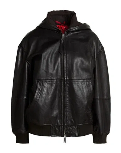 Max & Co . Woman Jacket Black Size Xs Leather In Multi