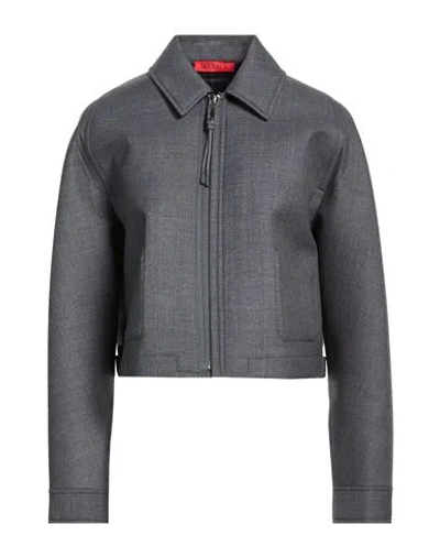 Max & Co . Woman Jacket Grey Size Xl Polyester, Wool In Gray