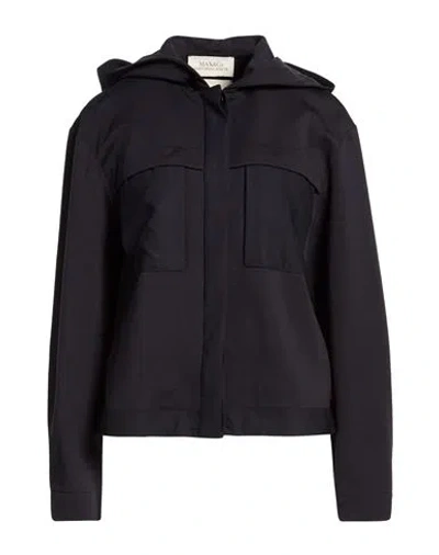 Max & Co . Woman Jacket Midnight Blue Size L Polyamide, Virgin Wool, Elastane, Polyester